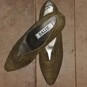 Bally green suede leather shoes